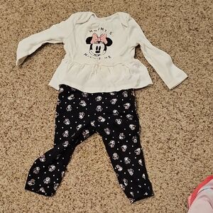 Disney Cream and Black Minnie Mouse Baby Set